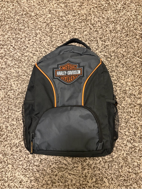 Harley-Davidson Other - Harley-Davidson Black & Gray Backpack with Orange Piping